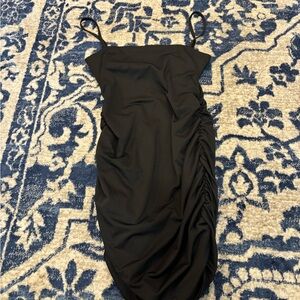 Zara Black Ruched Mini Dress